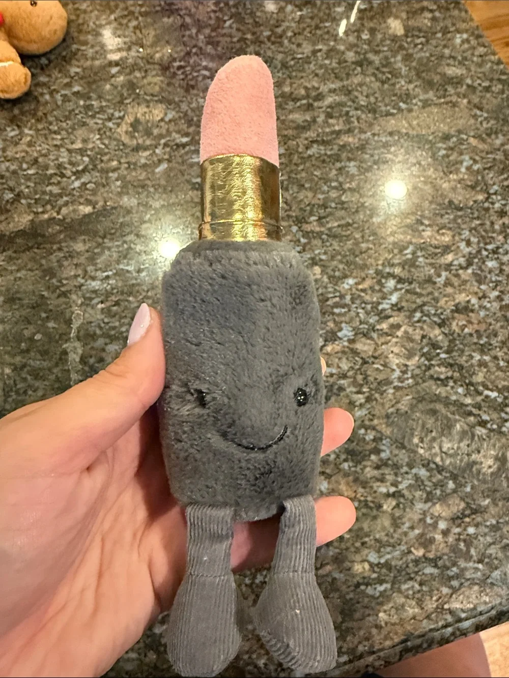 Jellycat Plush Lipstick Pair in Pink and Gray